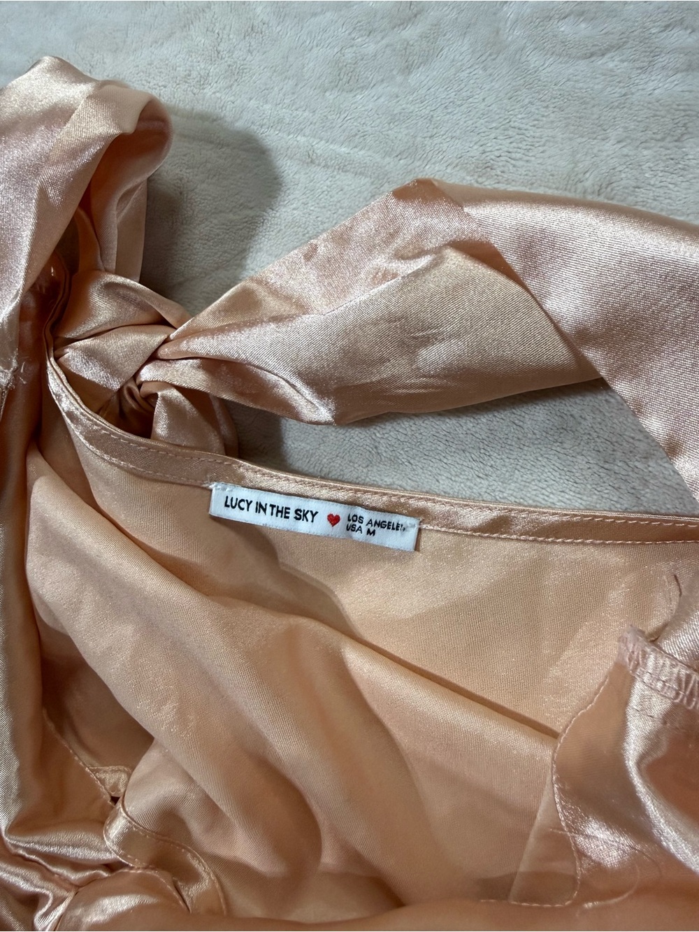 Lucy in The Sky Satin Twist Strapless Mini Dress - Picture 4 of 5